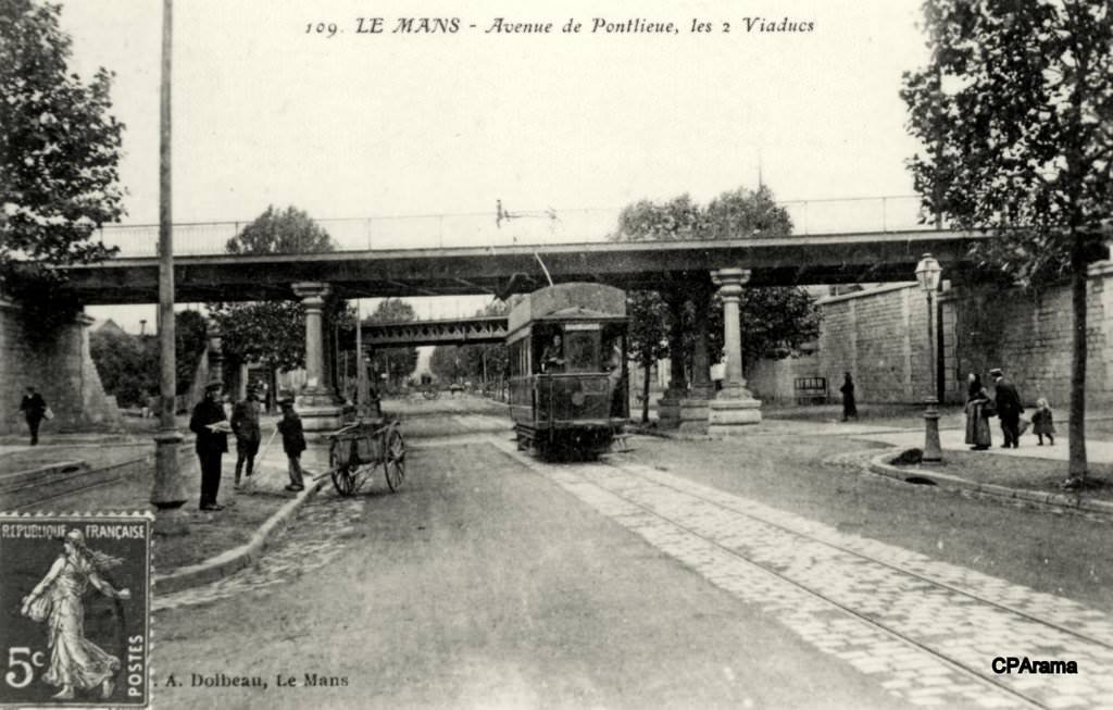 Le Mans - Avenue de Pontlieue, les 2 Viaducs