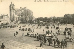 Le Mans - La Place des Jacobins un jour de Marché