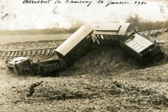 Mamers - Accident du tramway à vapeur le 20 janvier 1910 - Vue de face (Michèle Ligot Robinet)