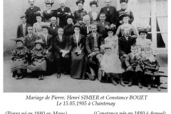 Chantenay - Mariage - SIMIER Pierre, Henri et BOUET Constance - 15 mai 1905 - Vue 02 (Marie-Yvonne Mersanne)
