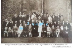 Mont Saint Jean - Mariage - JULIENNE Henri, Louis, Prudent et GIBON Marthe, Angèle - 25 novembre 1928 (Patricia Villemalard Thiebaud)
