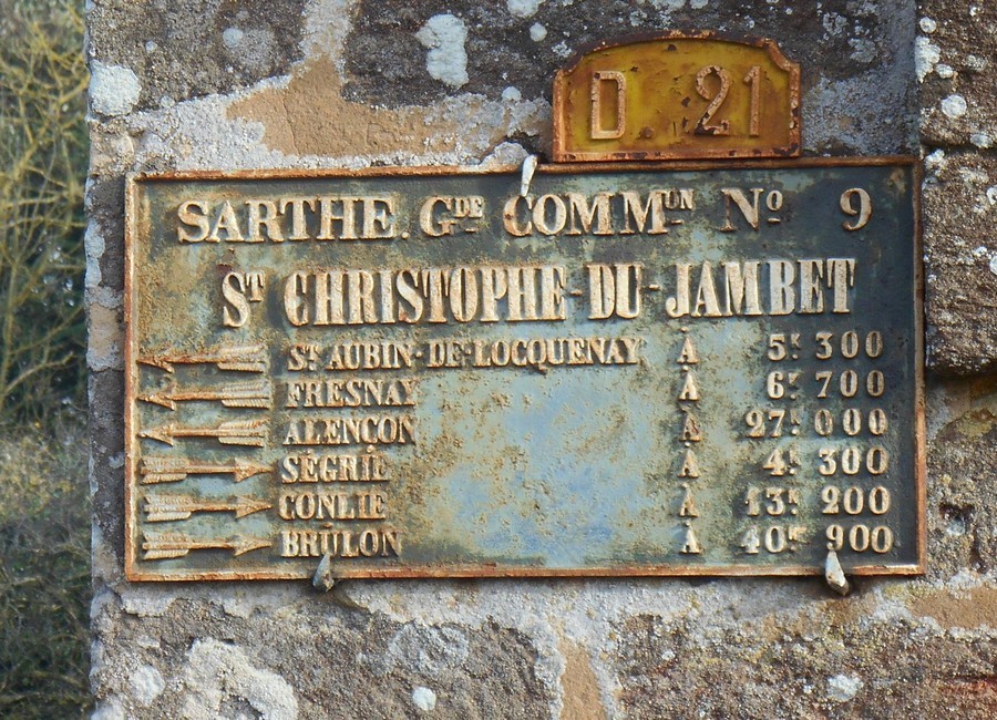 Saint Christophe du Jambet - Plaque de cocher - Saint Aubin de Locquenay - Fresnay - Alençon - Ségrie - Conlie - Brûlon (Fabien Demeules)