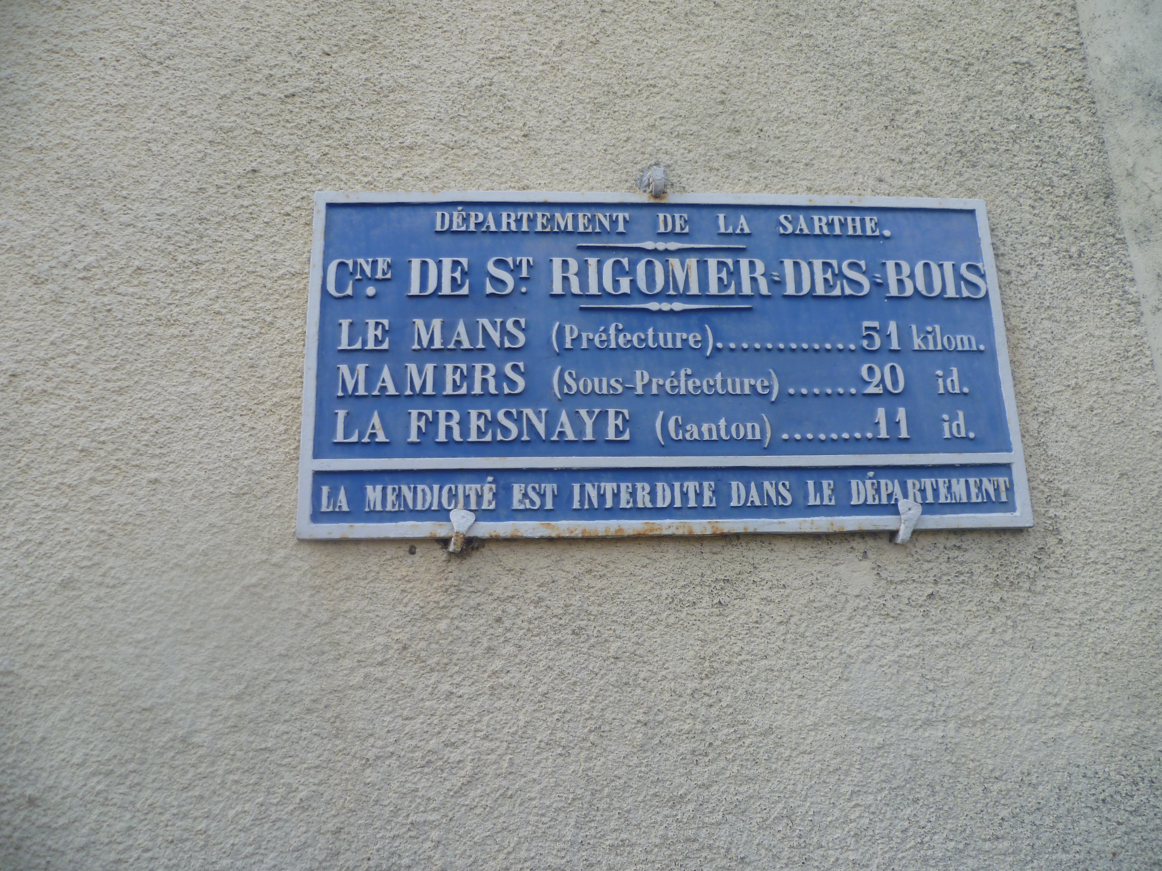 Saint Rigomer des Bois - Plaque de cocher - Le Mans - Mamers - La Fresnaye (Gwéna Tireau)