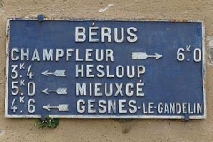 Bérus - Plaque de cocher - Champfleur - Hesloup - Mieuxcé - Gesnes le Gandelin (Camille Chauvet)