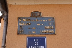 Beaufay, rue de Pambourg - Plaque de cocher - Saint Mars sous Ballon - Ballon - Torcé - Lombron (Source Internet, Pymouss)