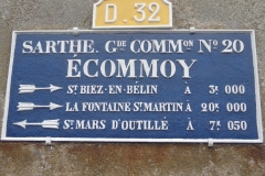 Ecommoy - Plaque de cocher - Saint Biez en Belin - La Fontaine Saint Martin - Saint Mars d'Outillé (Marie-Yvonne Mersanne)