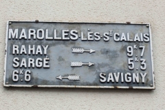 Marolles lès Saint Calais, rue du Parc - Plaque de cocher - Rahay - Sargé - Savigny (Jean-François Lobreau)