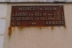 Moncé en Belin - Plaque de cocher - Laigné en Belin - Saint Gervais en Belin - Arnage (Jean-Guy Busson)