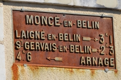 Moncé en Belin - Plaque de cocher - Laigné en Belin - Saint Gervais en Belin - Arnage (San Doni)