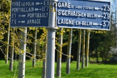 Moncé en Belin, près de la route de la Claverie - Plaque de cocher - Yvré le Pôlin - Pontvallain - Pontibault - Arnage - Gare de Laigné Saint Gervais - Saint Gervais en Belin - laigné en Belin (San Doni)