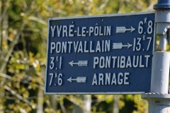 Moncé en Belin, près de la route de la Claverie - Plaque de cocher - Yvré le Pôlin - Pontvallain - Pontibault - Arnage (San Doni)