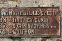 Montreuil le Chétif - Plaque de cocher - Haut et Clair - Saint Christophe du Jambet - Moitron (Sylvie Leveau)