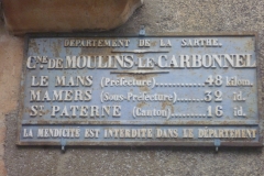 Moulins le Carbonnel - Plaque de cocher - Le Mans - Mamers - Saint Paterne (Gwéna Tireau)