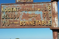 Nogent le Bernard, lieu dit Le Petit Haloppe sur la D60 - Plaque de cocher - Nogent le Bernard - Bellou - Bonnétable (Françoise Lebreton)