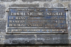 Ségrie - Plaque de cocher - Le Mans - Mamers - Beaumont sur Sarthe (Source Internet, Pymouss)