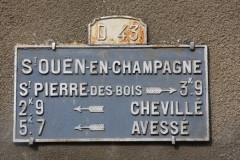 Saint Ouen en Champagne - Plaque de cocher - Saint Pierre des Bois - Chevillé - Avessé (Marie-Yvonne Mersanne)
