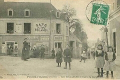 Pruillé l'Eguillé - Commerce - Café BELLANGER et Route de Marigné