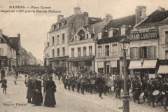 Mamers - Militaires - Guerre 1939-1945 - Place Carnot - Départ du 115ème pour la Marche Militaire