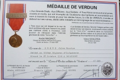 Militaires - Décorations et distinctions - DREUX Jules, Maurice - Médaille de Verdun - Mon grand oncle (Sylvie Leveau)
