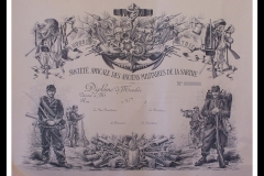 Militaires - Décorations et distinctions - Diplôme de la Société Amicale des Anciens Militaires de la Sarthe (Christophe Menu dit Tahiti)